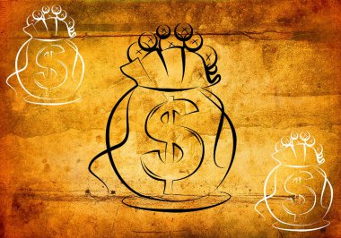 Dolar simgesi illüstrasyon çuval
