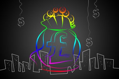 Lirası simge illüstrasyon çuval