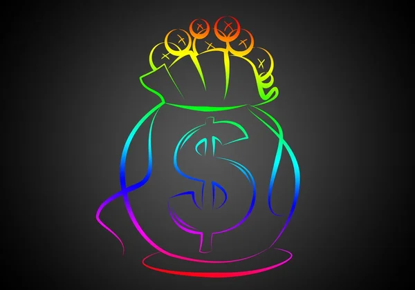Dollar pictogram illustratie zak — Stockfoto