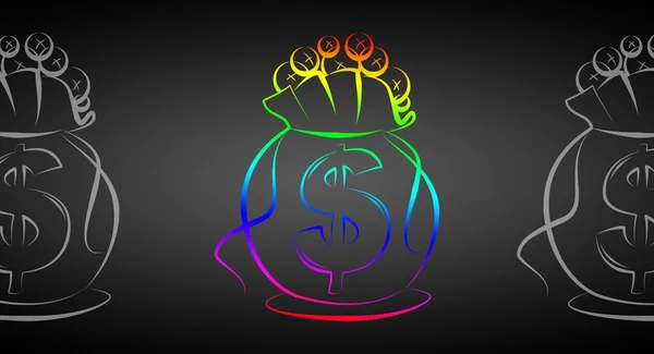 Dollarn ikon illustration säck — Stockfoto