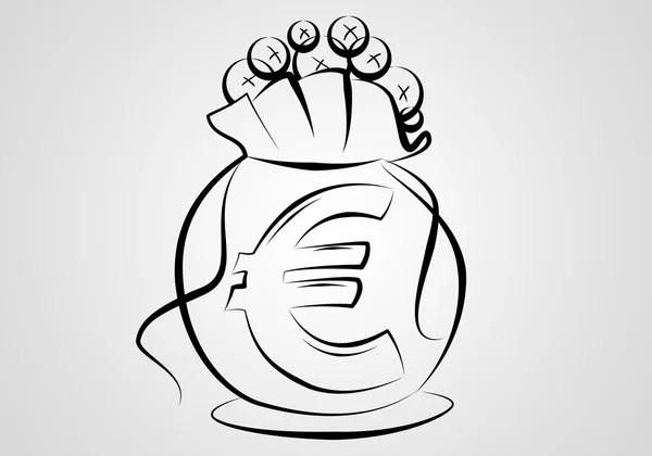 Euro ikona ilustracja worek — Zdjęcie stockowe