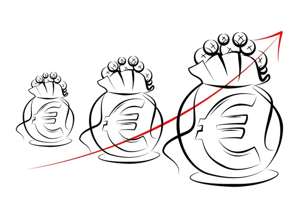 Euro pictogram illustratie zak — Stockfoto