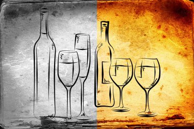 Şarap sanat illüstrasyon