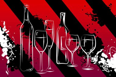 Şarap sanat illüstrasyon