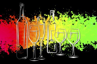 Şarap sanat illüstrasyon