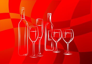 Şarap sanat illüstrasyon