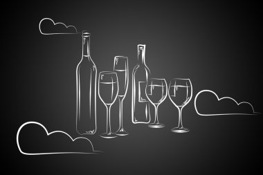 Şarap sanat illüstrasyon