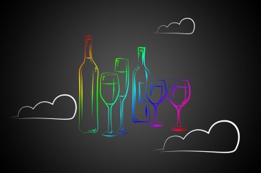 Şarap sanat illüstrasyon