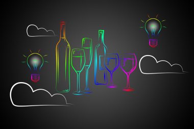 Şarap sanat illüstrasyon