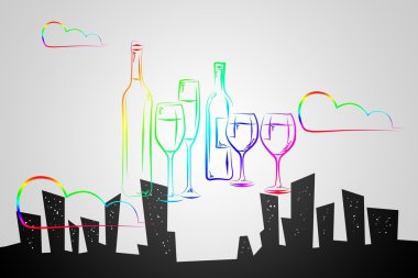 Şarap sanat illüstrasyon