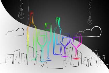Şarap sanat illüstrasyon