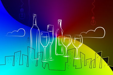 Şarap sanat illüstrasyon