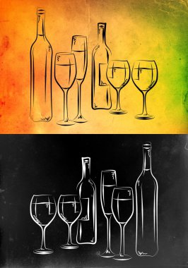Şarap sanat illüstrasyon