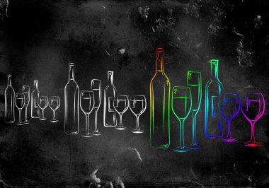 Şarap sanat illüstrasyon