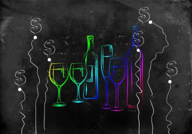 Şarap sanat illüstrasyon