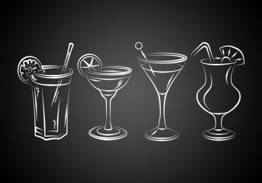 Alkollü kokteyller resimde kümesi