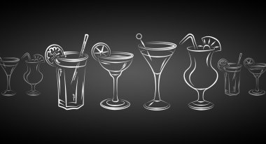 Alkollü kokteyller resimde kümesi