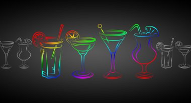 Alkollü kokteyller resimde kümesi