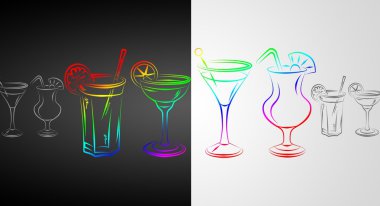 Alkollü kokteyller resimde kümesi