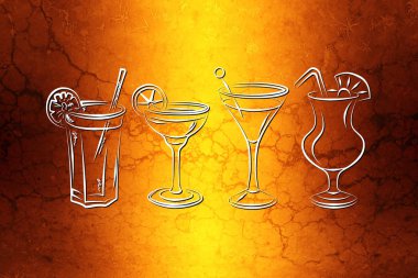 Alkollü kokteyller resimde kümesi