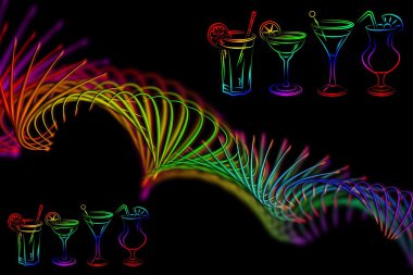 Alkollü kokteyller resimde kümesi