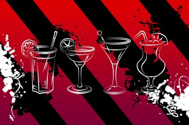 Alkollü kokteyller resimde kümesi