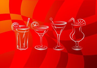 Alkollü kokteyller resimde kümesi