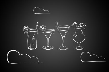 Alkollü kokteyller resimde kümesi