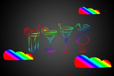 Alkollü kokteyller resimde kümesi