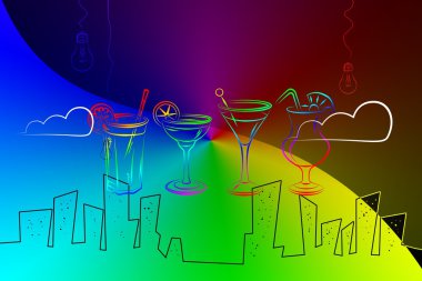 Alkollü kokteyller resimde kümesi