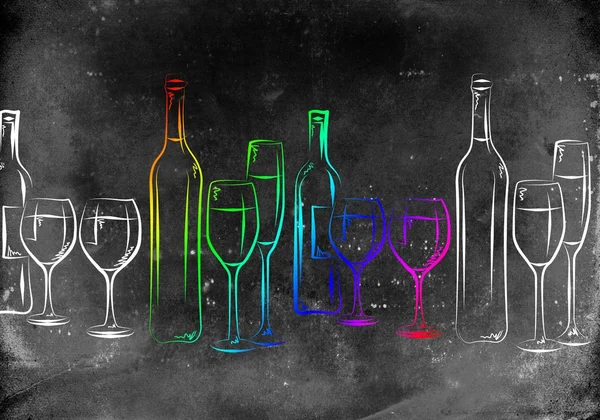 Şarap sanat illüstrasyon — Stok fotoğraf