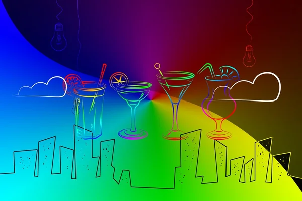 Alkollü kokteyller resimde kümesi