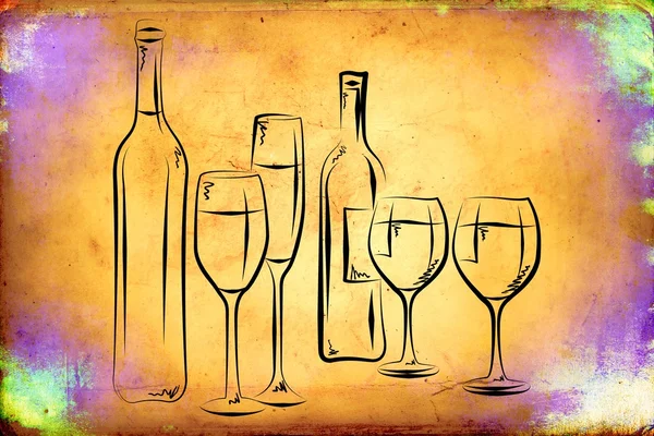 Wine art illustration — Stock Photo, Image