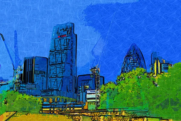 Londen kunst ontwerp illustratie — Stockfoto