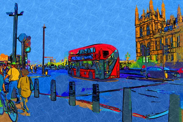 Londen kunst ontwerp illustratie — Stockfoto