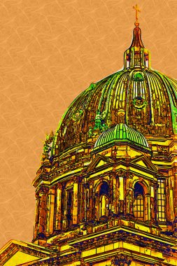 Berlin şehir sanat illüstrasyon