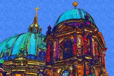 Berlin şehir sanat illüstrasyon