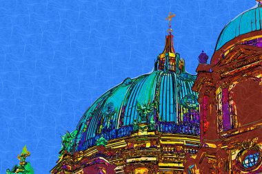 Berlin şehir sanat illüstrasyon