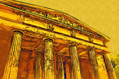 Berlin şehir sanat illüstrasyon