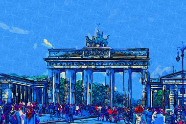 Berlin şehir sanat illüstrasyon