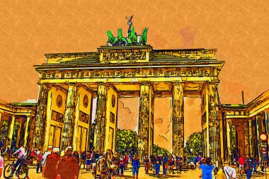Berlin şehir sanat illüstrasyon