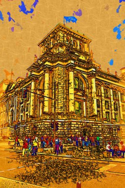 Berlin şehir sanat illüstrasyon