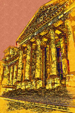 Berlin şehir sanat illüstrasyon