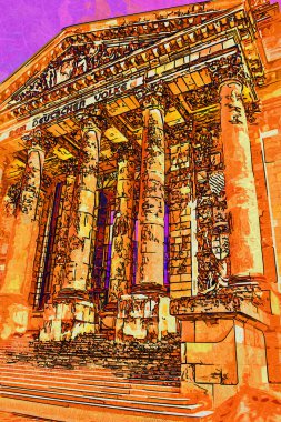 Berlin şehir sanat illüstrasyon