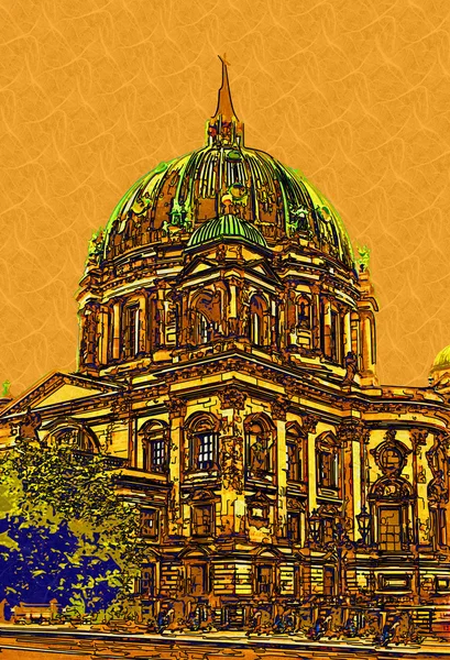 Berlin city art illustration — Stock Photo, Image