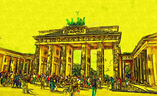 Berlino città arte illustrazione — Foto Stock