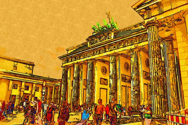Berlín ilustración de arte de la ciudad — Foto de Stock