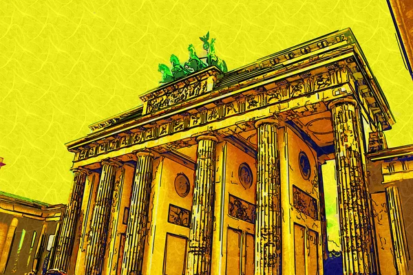 Berlino città arte illustrazione — Foto Stock