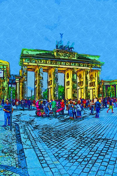 Berlin şehir sanat illüstrasyon — Stok fotoğraf