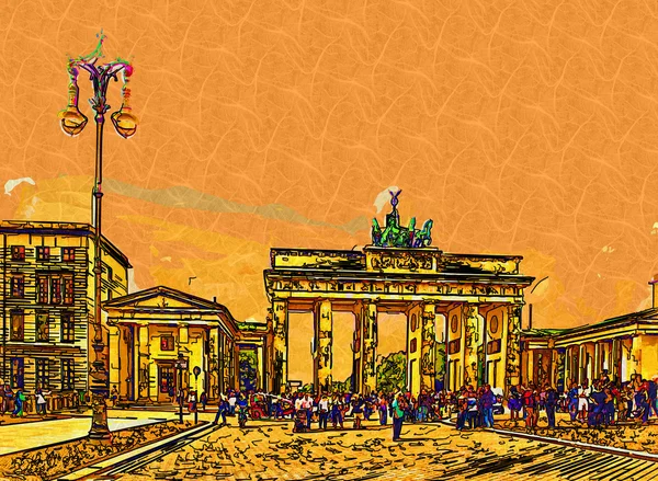 Berlino città arte illustrazione — Foto Stock